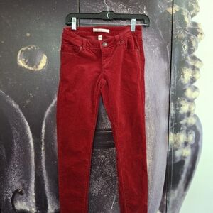 LC Lauren Conrad Red Corduroy Skinny Jeans